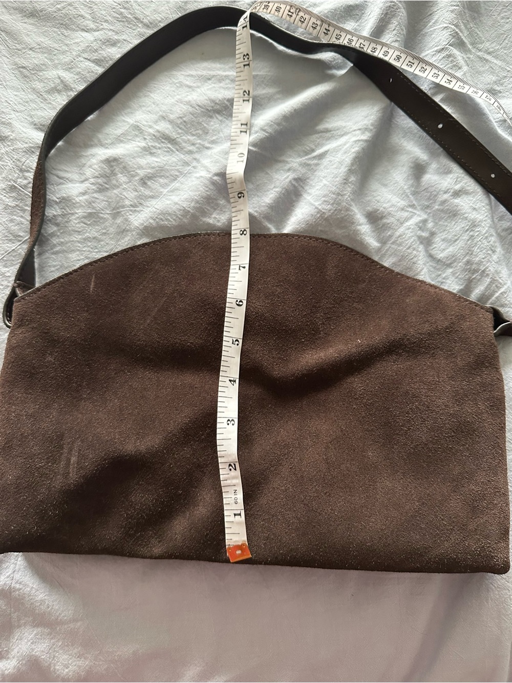 Women’s Suede Shoulder Bag in Dark Brown - Picture 5 of 9